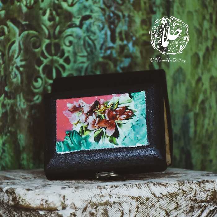 جعبه جواهر چوبی طرح گل