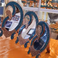 آینه فیروزه کوب طرح ترمه  40 س