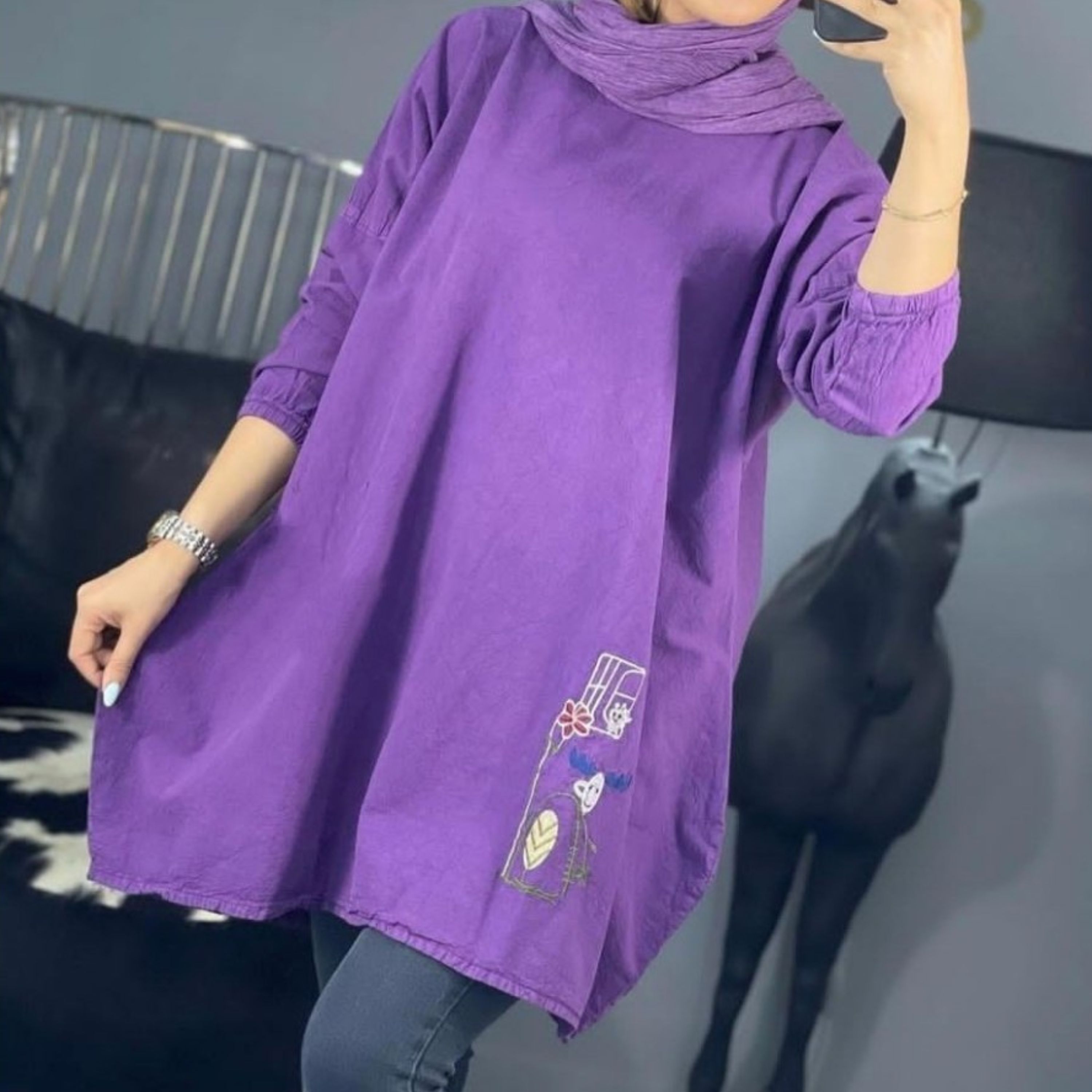 مانتو الیاف گلدوزی شده با کیفیت و تنخور عالی