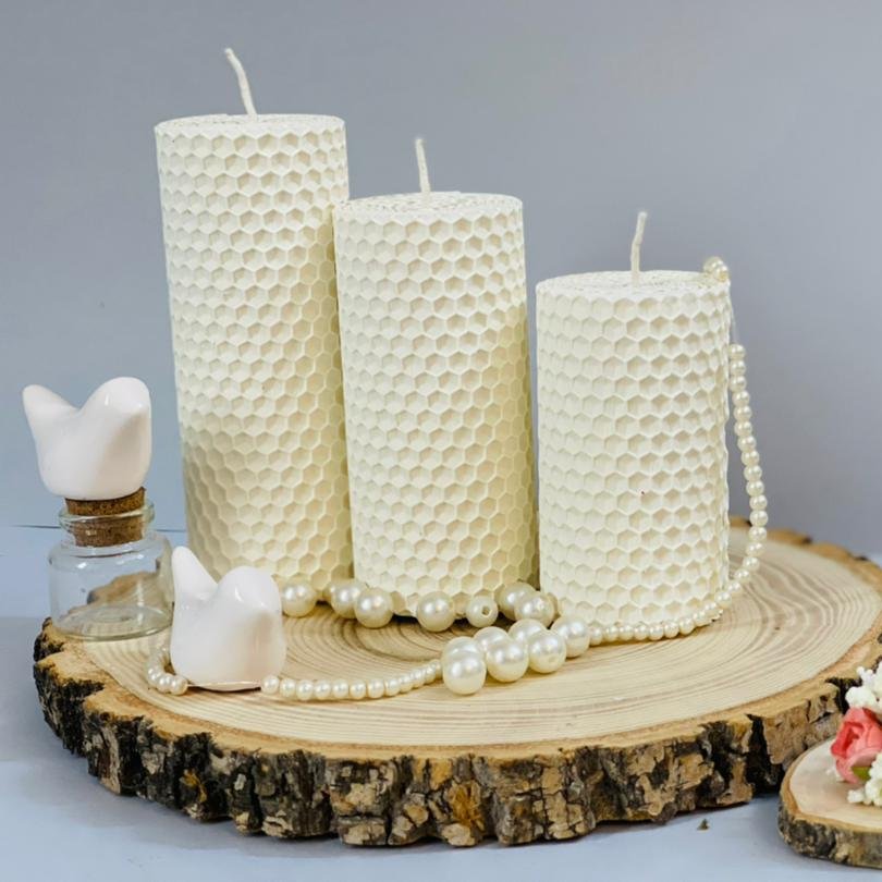 شمع موم عسلی در رنگ های مختلف و قطر 4.5