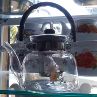 قوری پیرکس دسته زرشکی