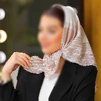 مینی اسکارف (باندانا) طیف نسکافه ای سفید طرح دیور ارسال رایگان 