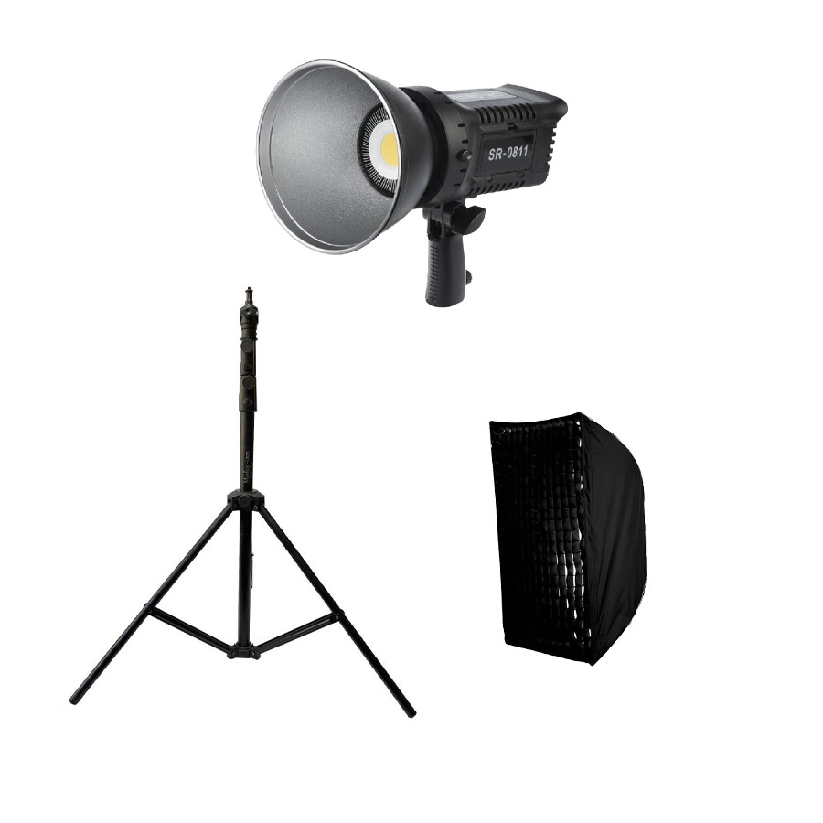 کیت تولید محتوا نور ثابت ویدئو لایت Sierra SR-0811 ، پایه نور 805 و سافت باکس پرتابل 60x90cm