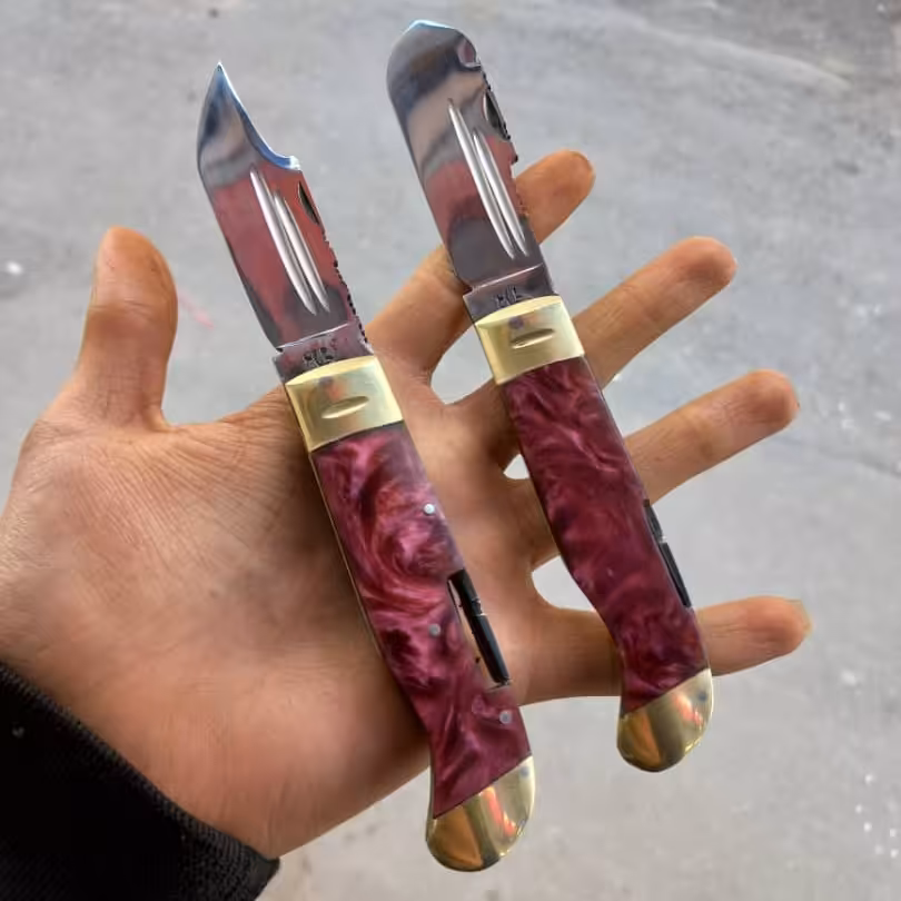 چاقوی  جیبی  دسته  رزین اپوکسی تیغه فولاد