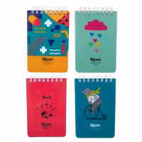 دفتر یادداشت 100برگ فنری سایز 120 در 80 جلد P.P طرح فانتزی الیپون کد 68068