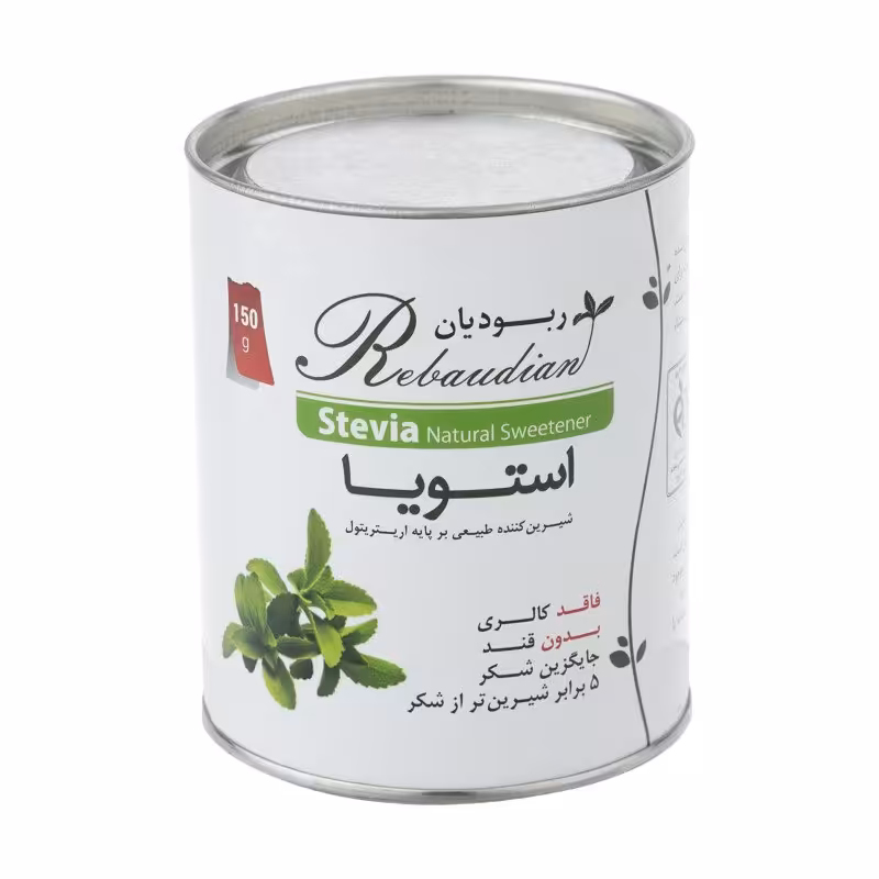 شیرین کننده طبیعی و بدون کالری استویا(بر پایه اریتریتول) ربودیان 150 گرم