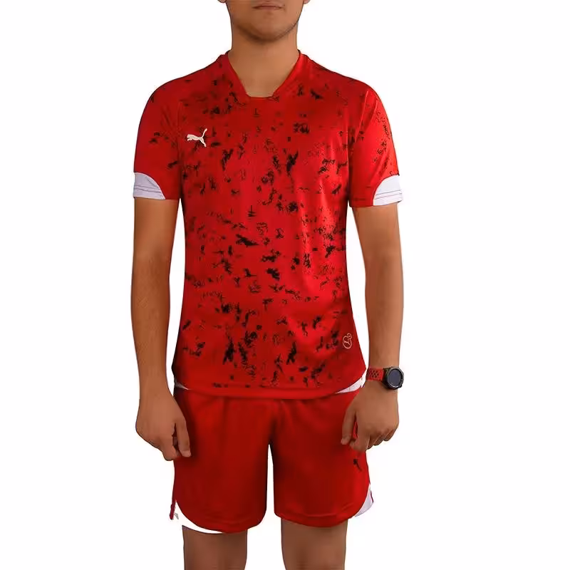 ست پیراهن شورت فوتسال طرح پوما NZD | قرمز