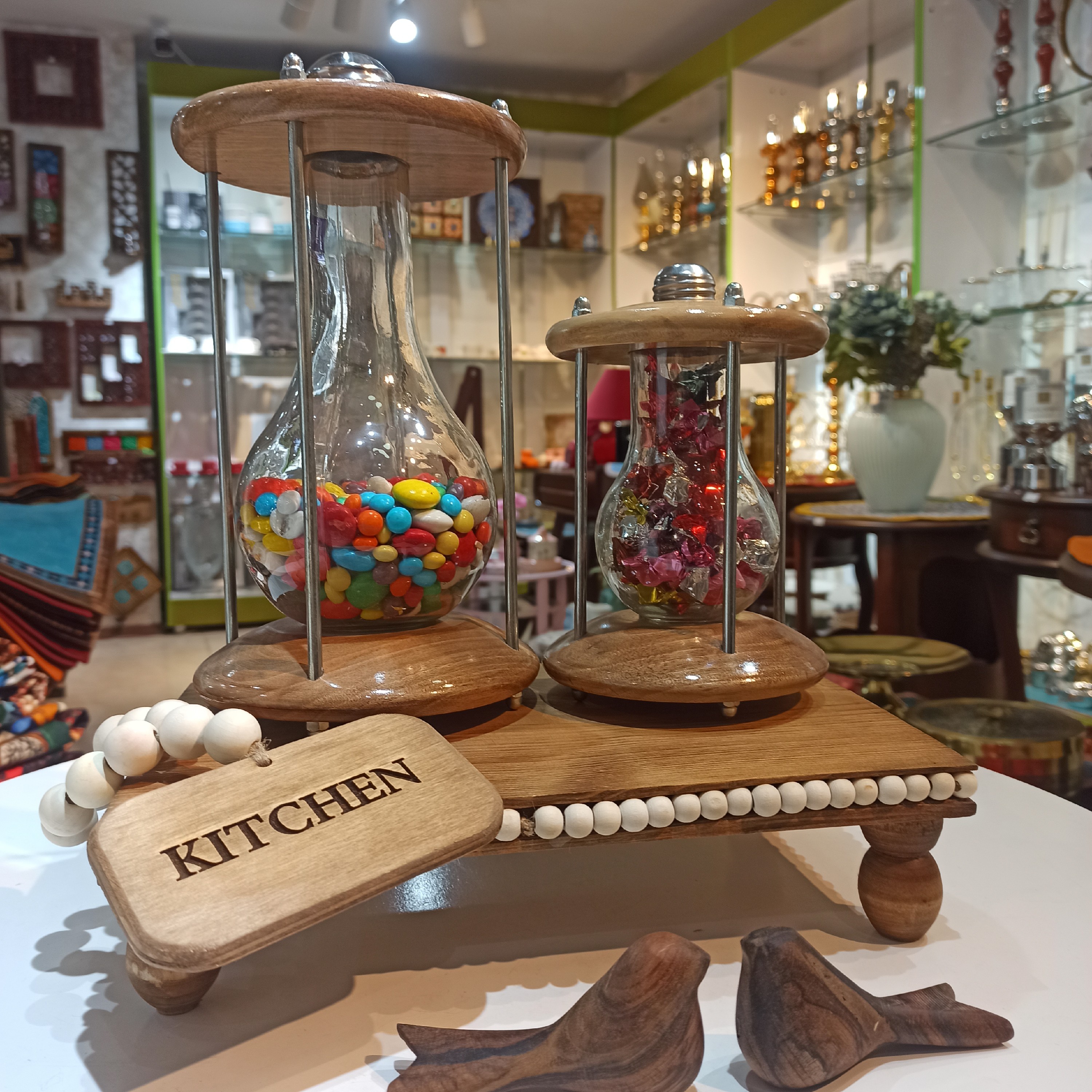 بانکه چوبی وشیشه ای کد2