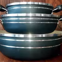 تابه گرایتی 3 تایی اسبیکو دودسته طرح چدن داخل زنبوری