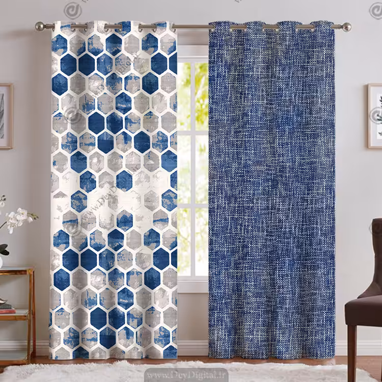 پرده پانچی پذیرایی هندسی PK-4689