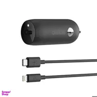 شارژر فندکی شارژ سریع USB-C بلکین (Belkin) مدل CCA003bt04BK با کابل USB-C به لایتنینگ