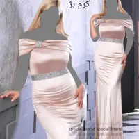 پیراهن مهمانی زنانه ساتن ترک مدل ماکسی مجلسی پونه
