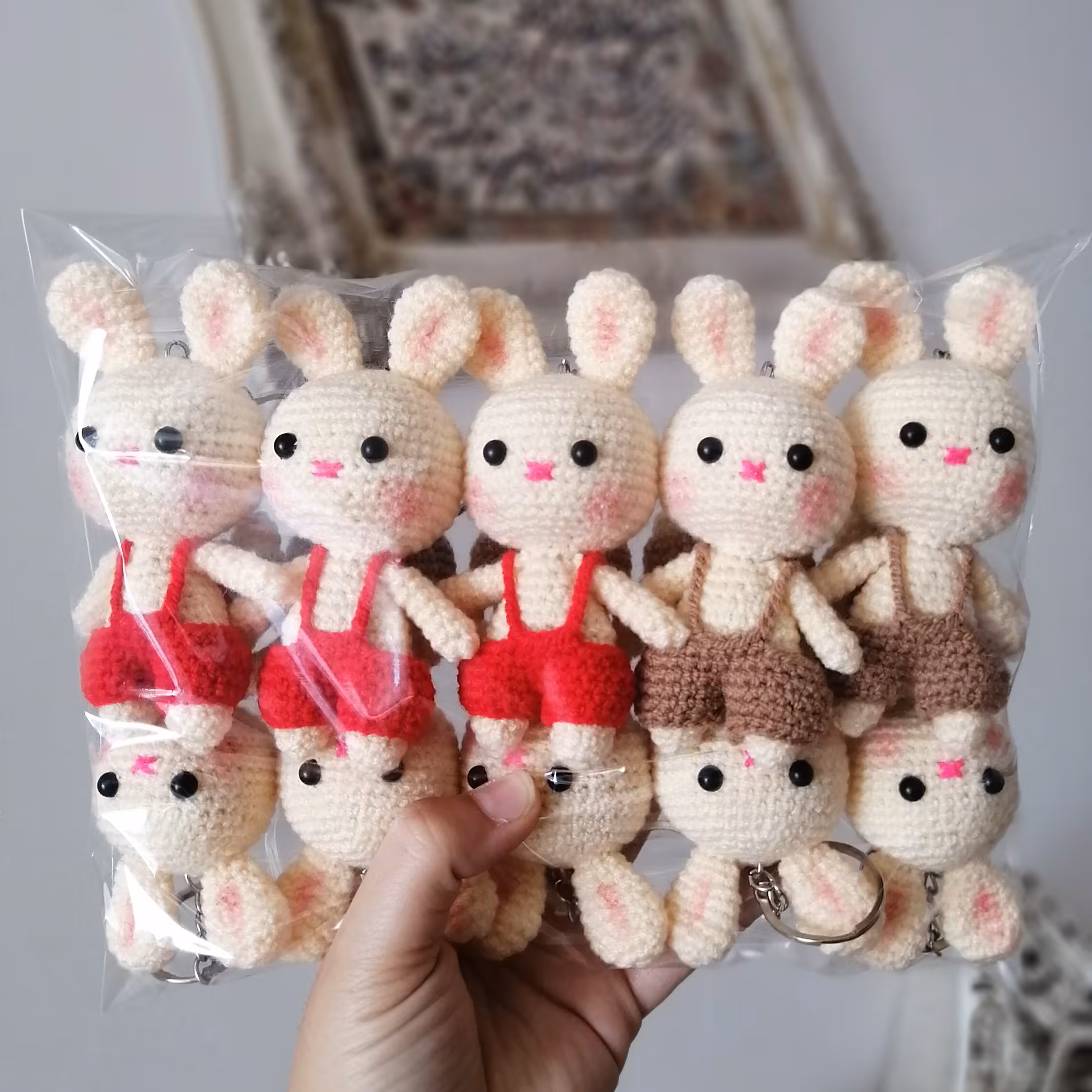 جاکلیدی خرگوش بافتنی 