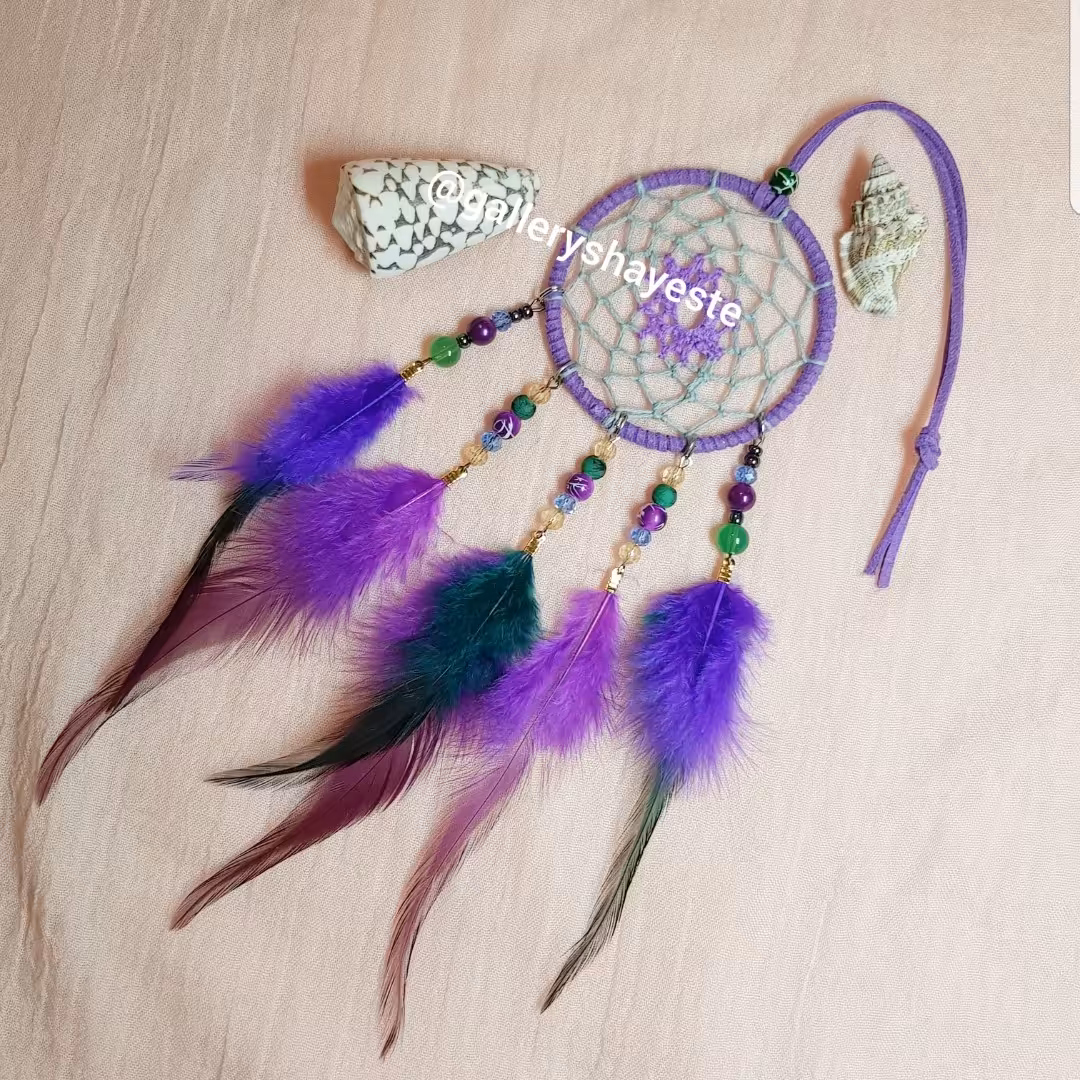 آویز دریم کچر  بنفش قطر  حلقه 7 سانت