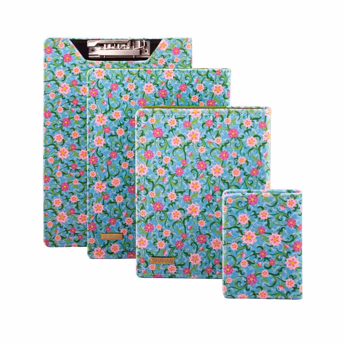 ست تحریر مدل چرم پارچه ای گلدار مجموعه 4 عددی  کد Lio201