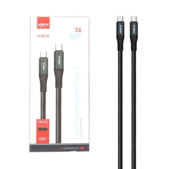 کابل شارژ فست 1.2 متری هیسکا Type-C to Type-C مدل LX-851CC