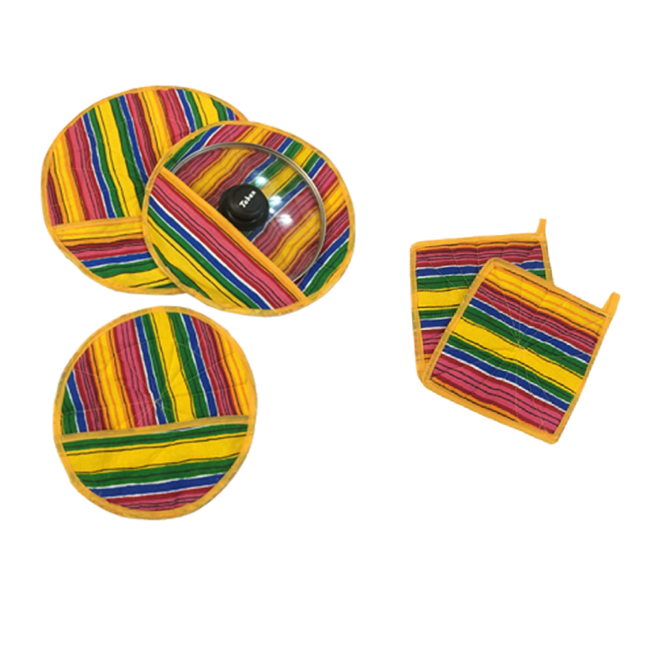 ست دم کنی و دستگیره مدل colored مجموعه 5 عددی