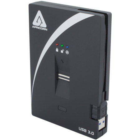 هارد اکسترنال آپریکورن مدل Aegis Bio با قابلیت رمزگذاری اثر انگشت 1 ترابایت