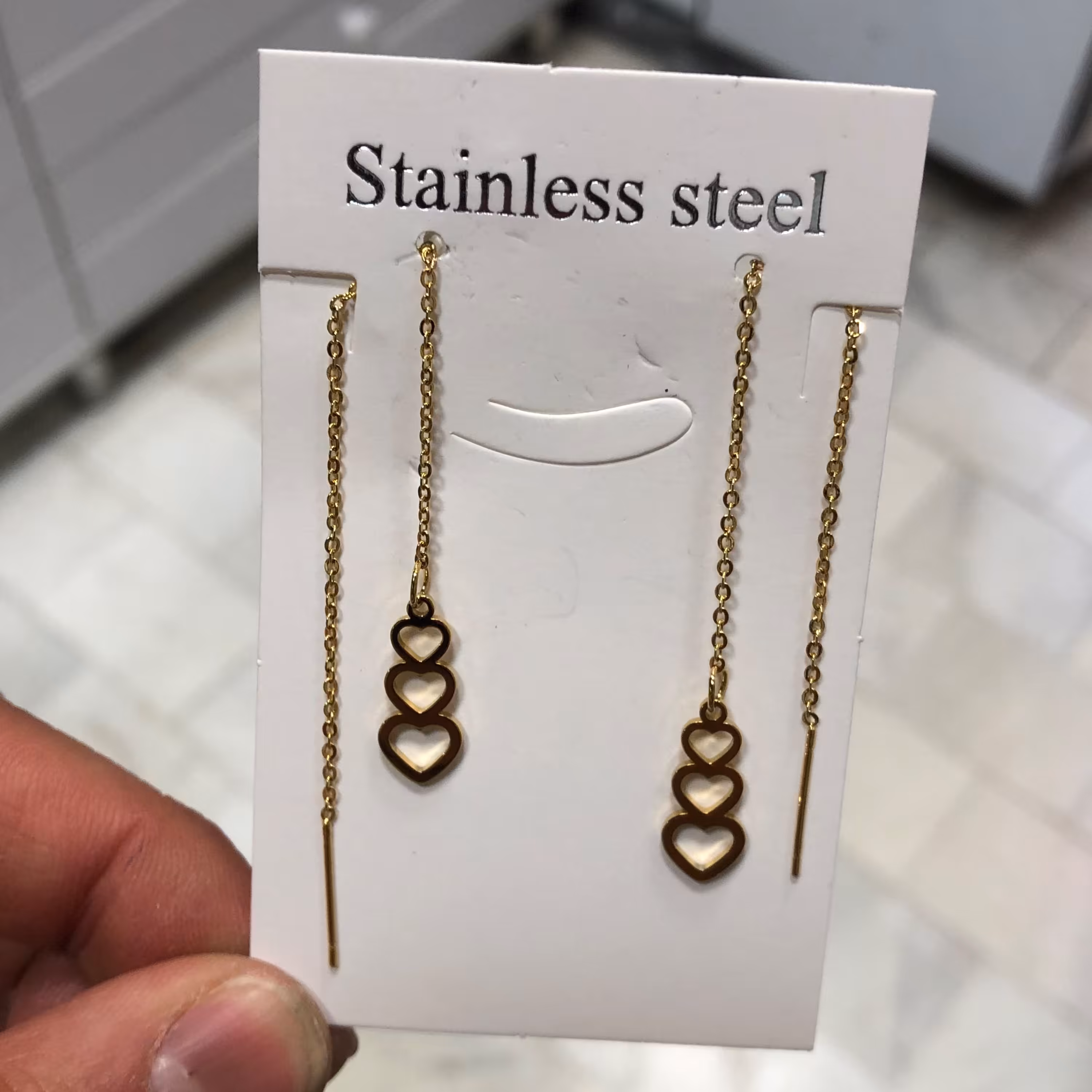 گوشواره بخیه ای استیل 8