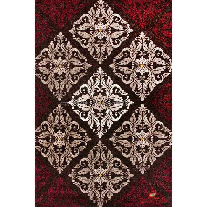 فرش ماشینی  ساوین طرح کرانه قهوه ای