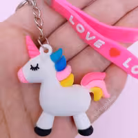 جاکلیدی و آویز کیف اسب تکشاخ سیلیکونی یونیکورن