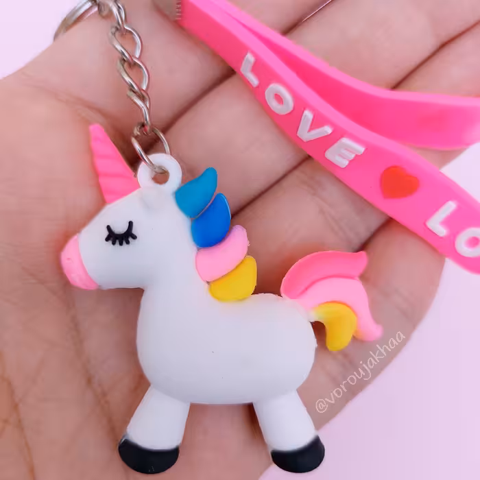 جاکلیدی و آویز کیف اسب تکشاخ سیلیکونی یونیکورن