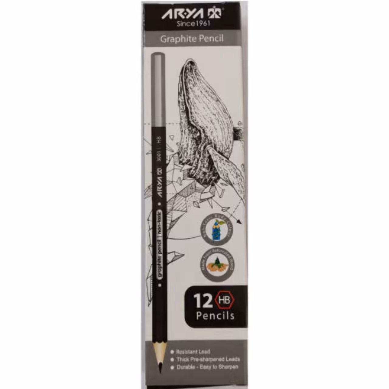 مداد مشکی آریا بسته 12 عددی (رنگ مشکی)