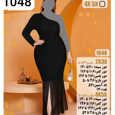 پیراهن مجلسی آستین یک طرفه سایز بزرگ