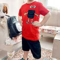 ست تیشرت و شلوارک اسپورت جنس تیشرت پنبه جنس شلوارک کتان کاغذی سبک رنگبندی جذاب و خوشگل هم دخترونه هم پسرونه خنک و راحت