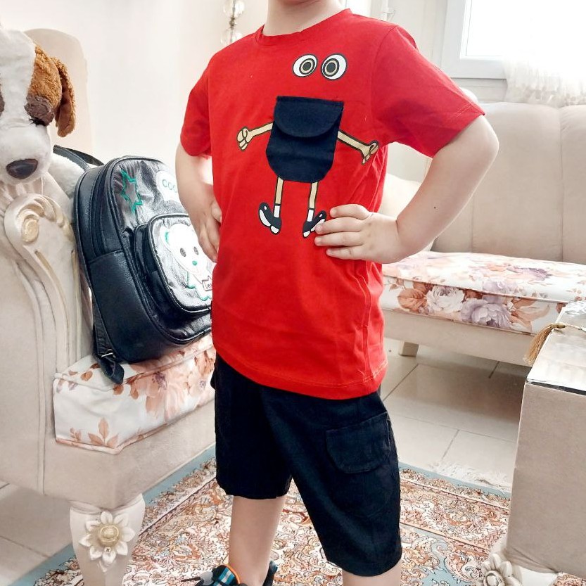 ست تیشرت و شلوارک اسپورت جنس تیشرت پنبه جنس شلوارک کتان کاغذی سبک رنگبندی جذاب و خوشگل هم دخترونه هم پسرونه خنک و راحت