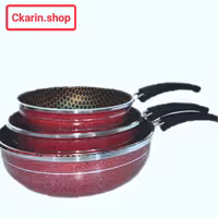 تابه سه عددی زنبوری تک دسته رنگ مشکی 