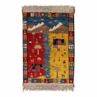 گبه دستباف یک متری شیراز شرکت سهامی فرش ایران طرح عشایری کد 610836