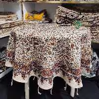 سفره قلمکار گرد 120 سانتی طرح بادامی برند زابلیان اصفهان 