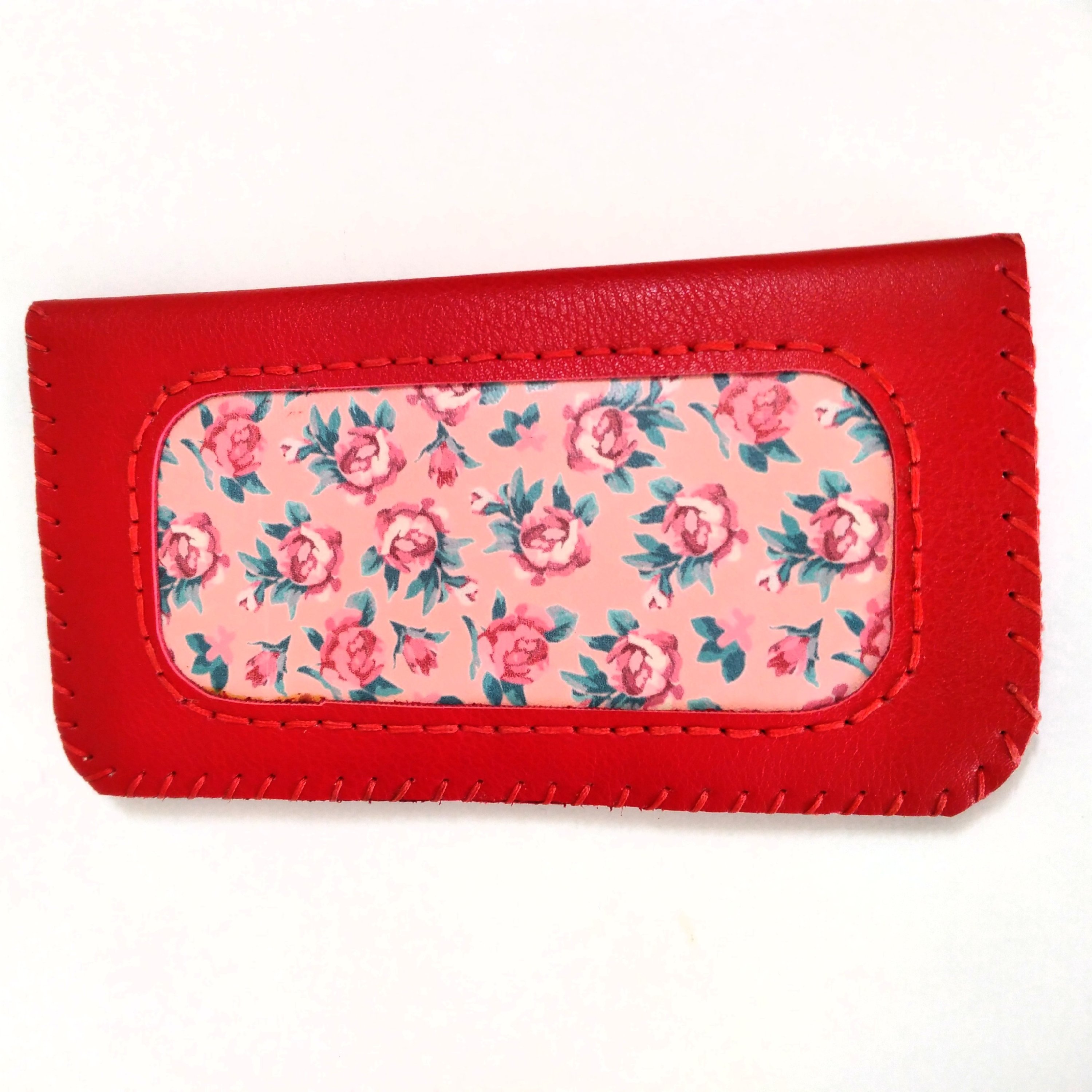 کیف پول چرم مصنوعی فانتزی . دست دوز