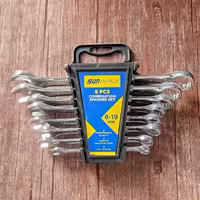 دسته آچار  8 عددی سان تولز رنگ نقره ای و ن 660 گرم طول 17 سانتی متر 