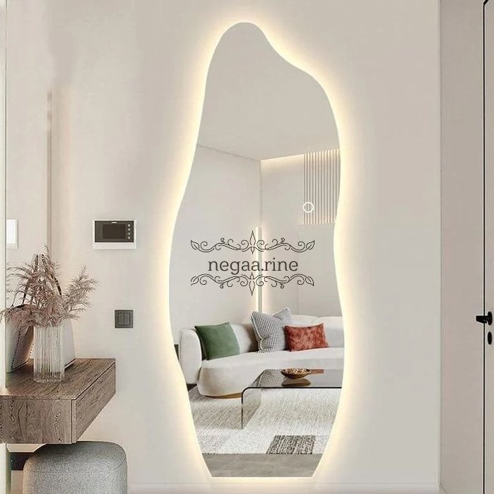 آینه ی قدی دیواری دفرمه ی بک لایت با قابلیت اضافه کردن تاچ صفحه ابعاد160/65