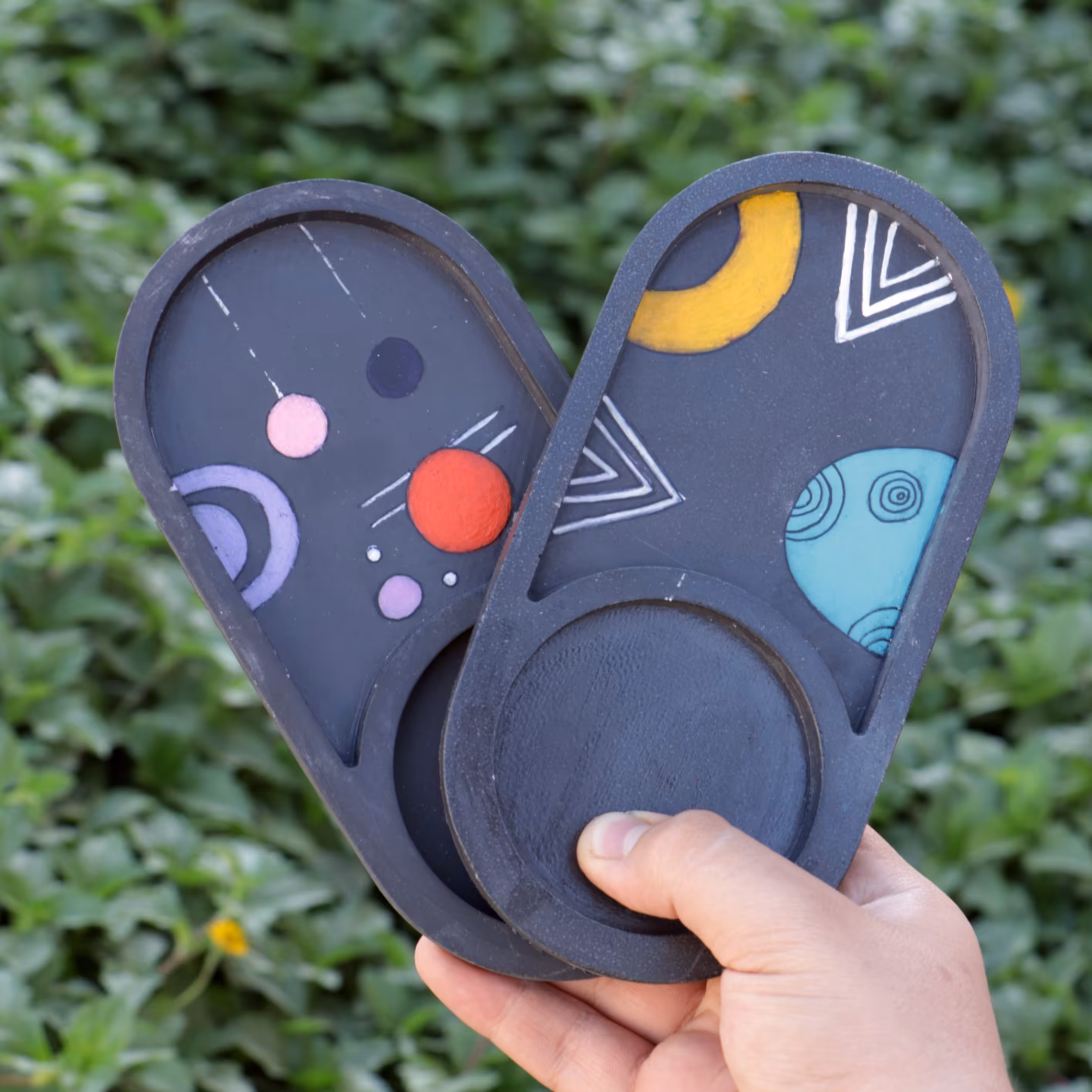 سینی تقسیم بیضی  سنگ مصنوعی ، قابل شست و شو 