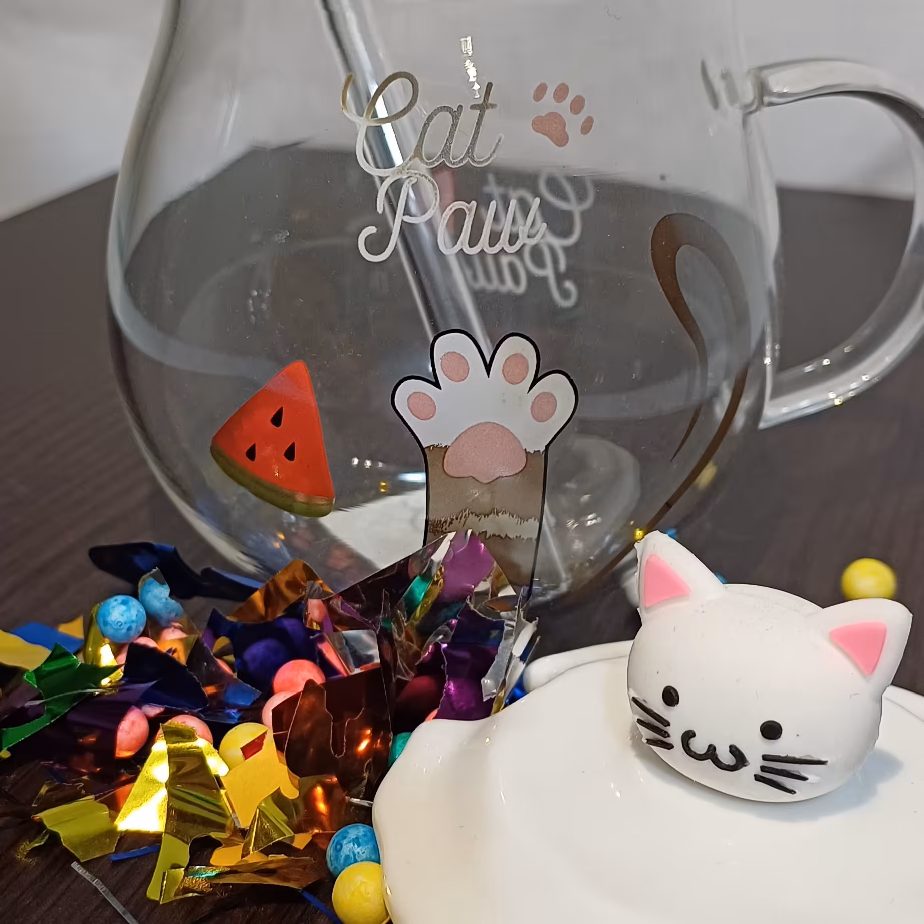 ماگ پیرکس نی دار طرح گربه