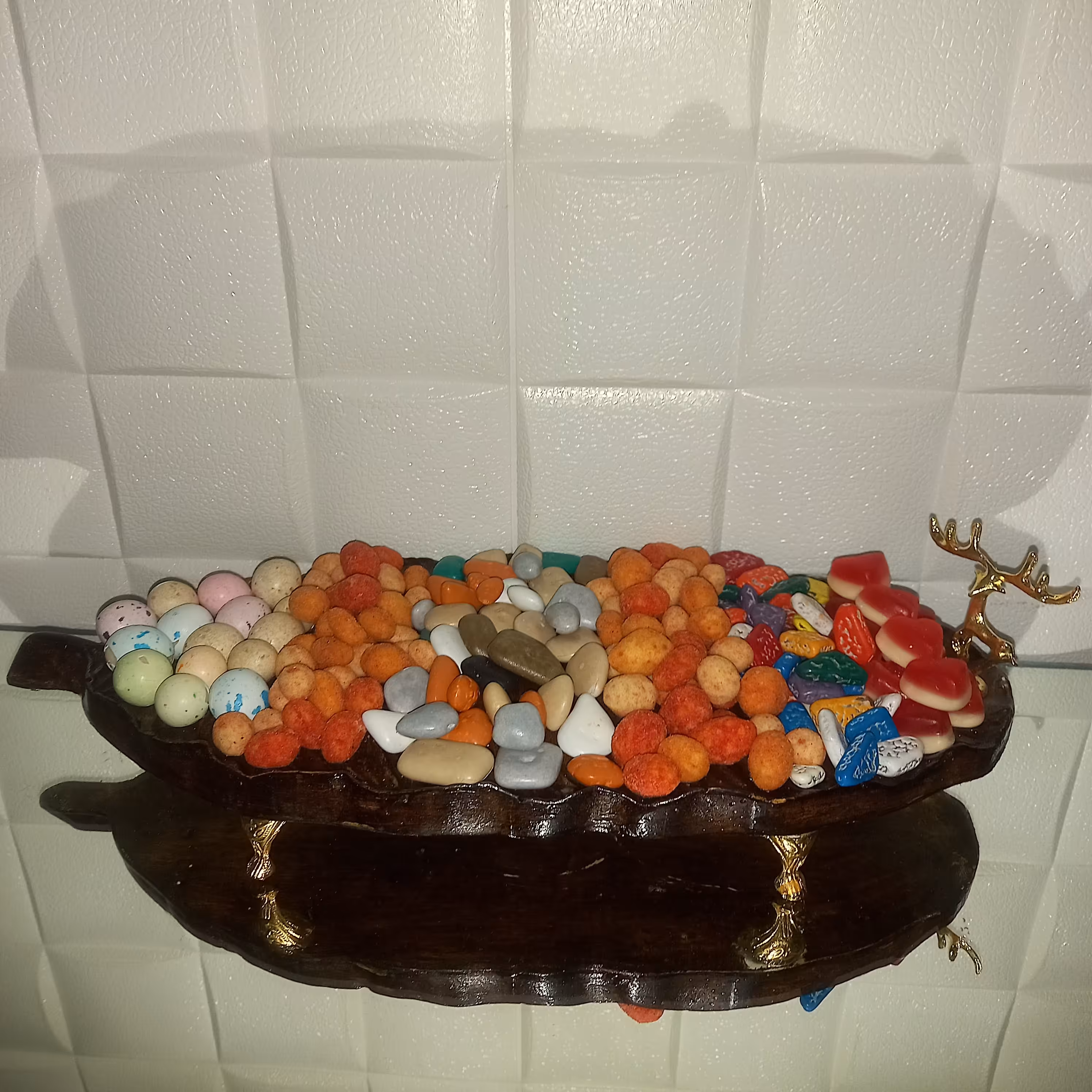 سینی تنقلات طرح چوب پایه دار