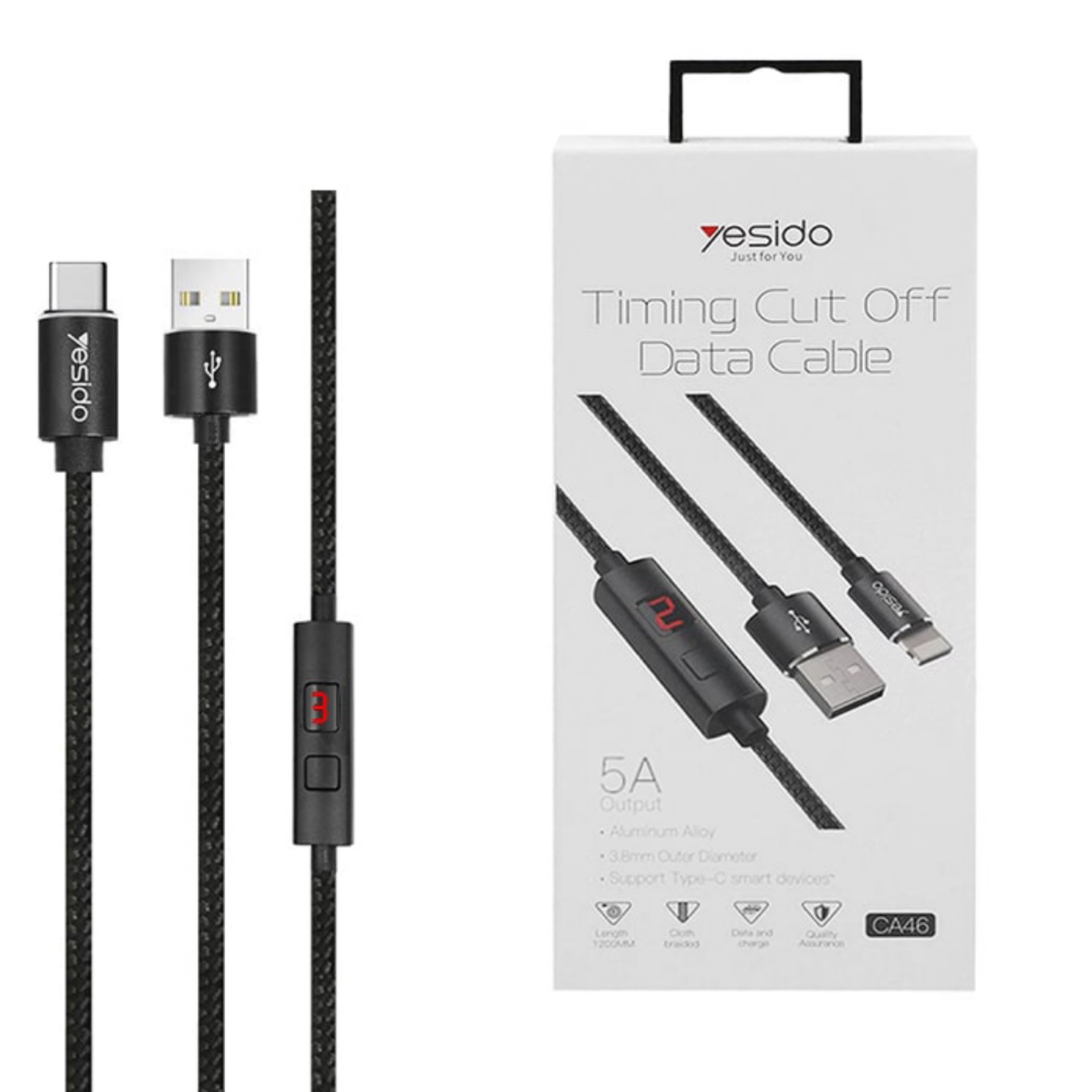 کابل تبدیل USB به تایپ سی  یسیدو مدل CA-46 طول 1.2 متر

