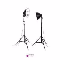 کیت نور عکاسی دو لامپی کاسه دار