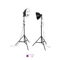 کیت نور عکاسی دو لامپی کاسه دار