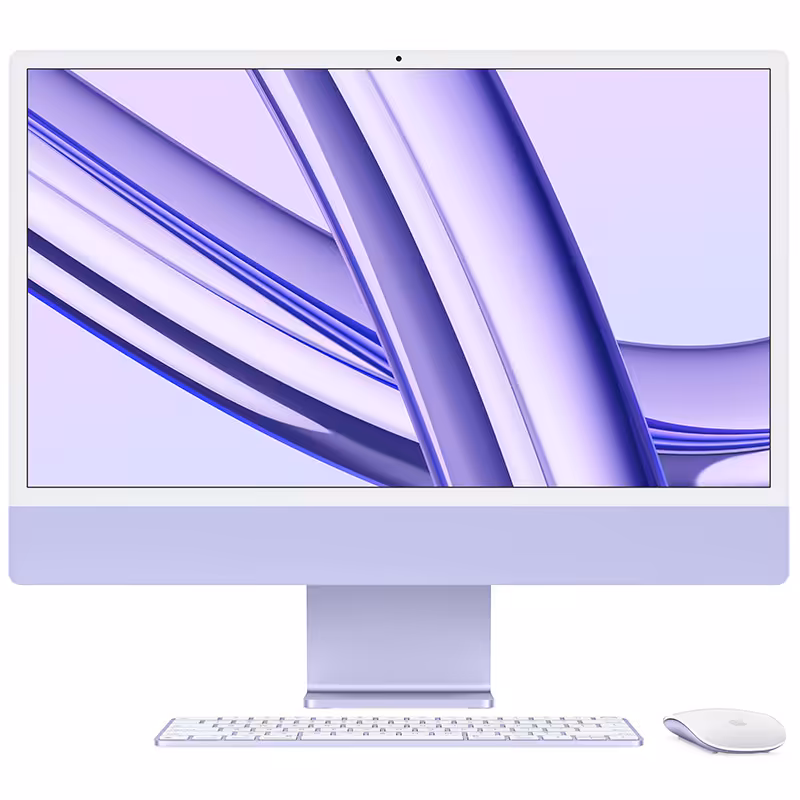 آی‎ مک 24 اینچ M3 پردازنده 8core - 10core حافظه رم 8 گیگابایت ظرفیت 256 گیگابایت SSD بنفش MQRV3 - Hiapple.ir