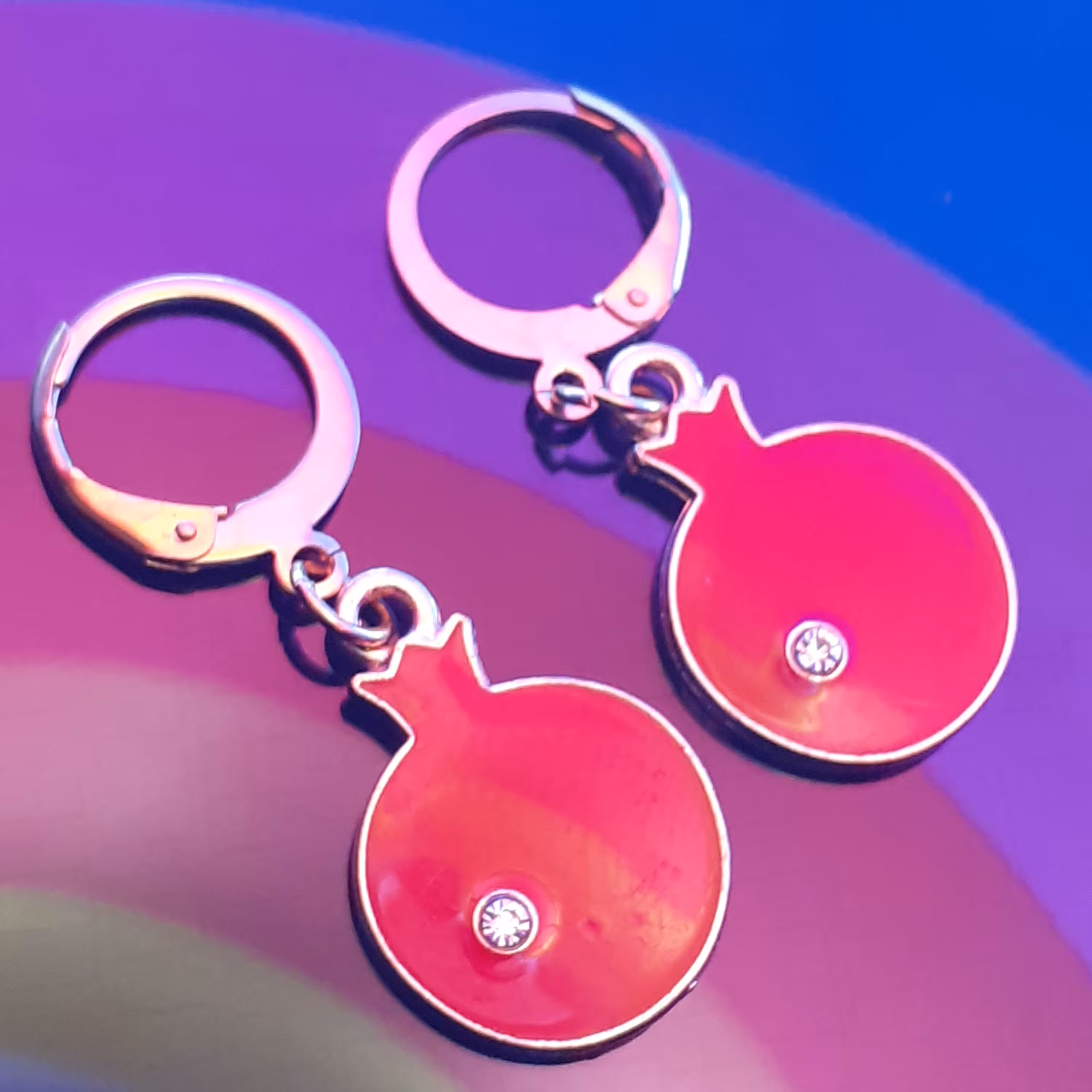 گوشواره اناری استیل ضد حساسیت رنگ ثابت(161)