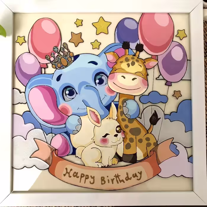 تابلو ویترای کودک طرح happy birthday
