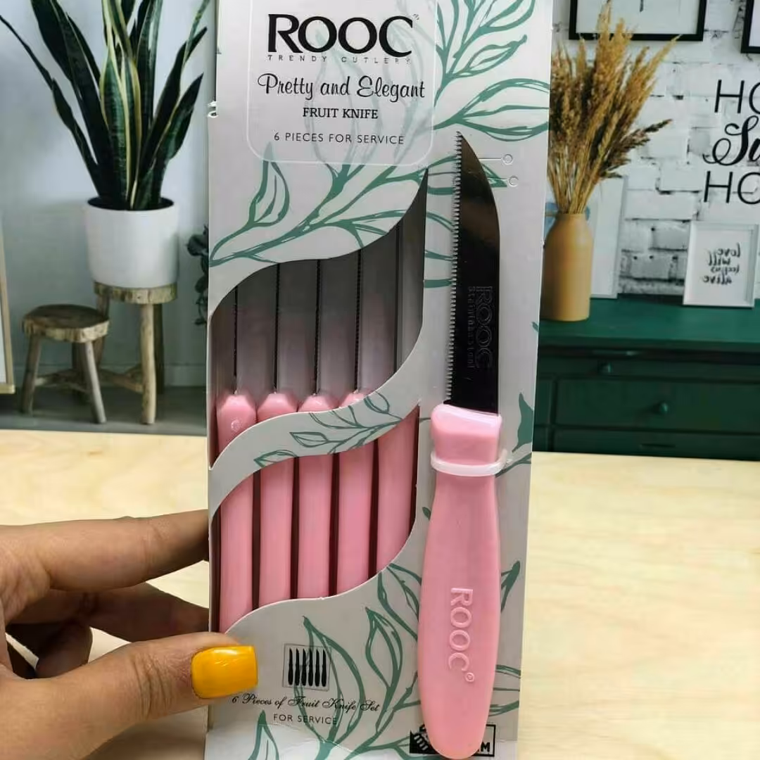 چاقو 6عددی روک ROOC کارد میوه خوری روک کاملا تیز و خوشدست در پلاسکو دهقان