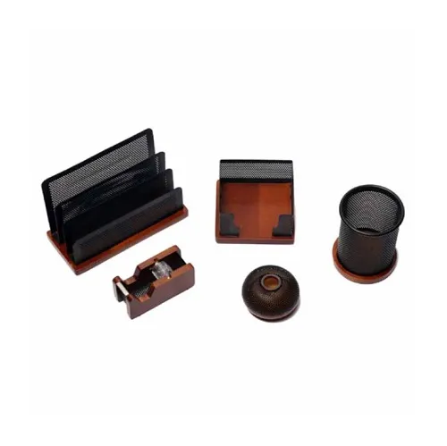 ست رومیزی 5 تکه چوب و فلز جهان نما مدل Bww-05