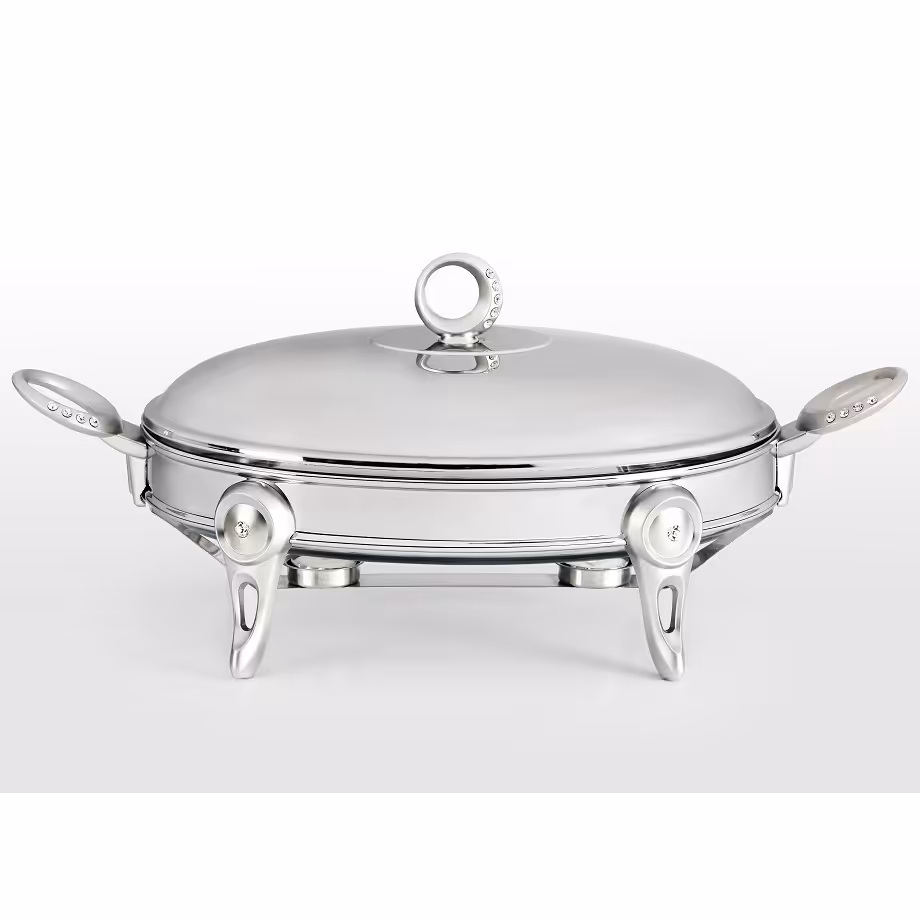 سوفله بیضی بزرگ تک استیل مدل نگین دار (استیل)