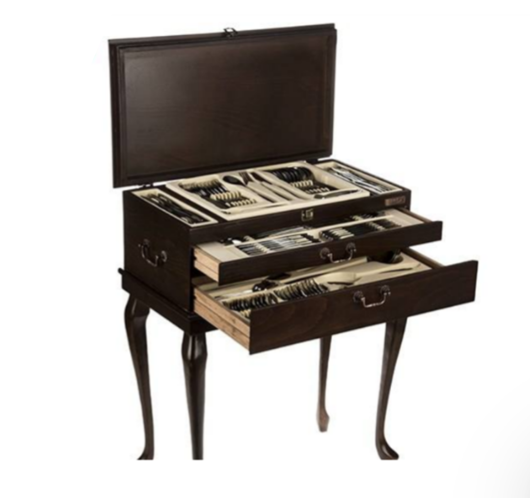 سرویس قاشق و چنگال 136 پارچه پایه دار ساده  مدل فلورانس ناب استیل Nab Steel Florence 136 Pcs