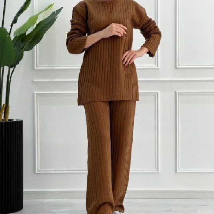 ست پلیور و شلوار بافت